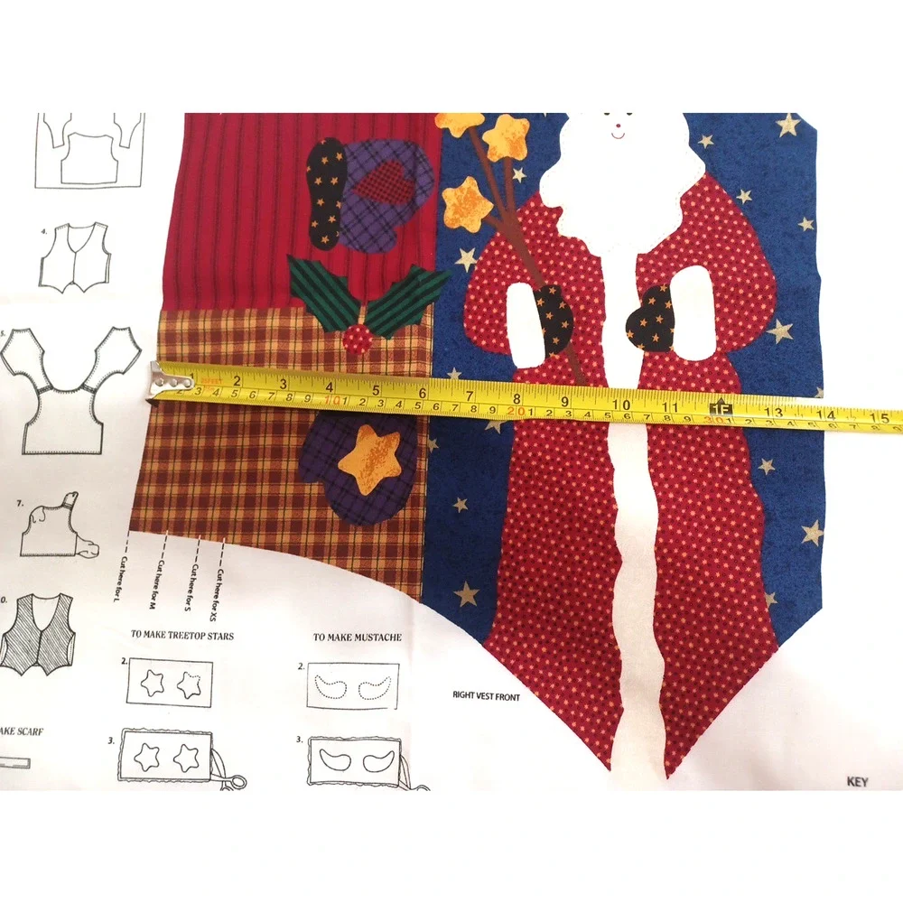 VTG Cranston Christmas Holiday Vest Santa Panel Cotton Fabric Snowman XS-L